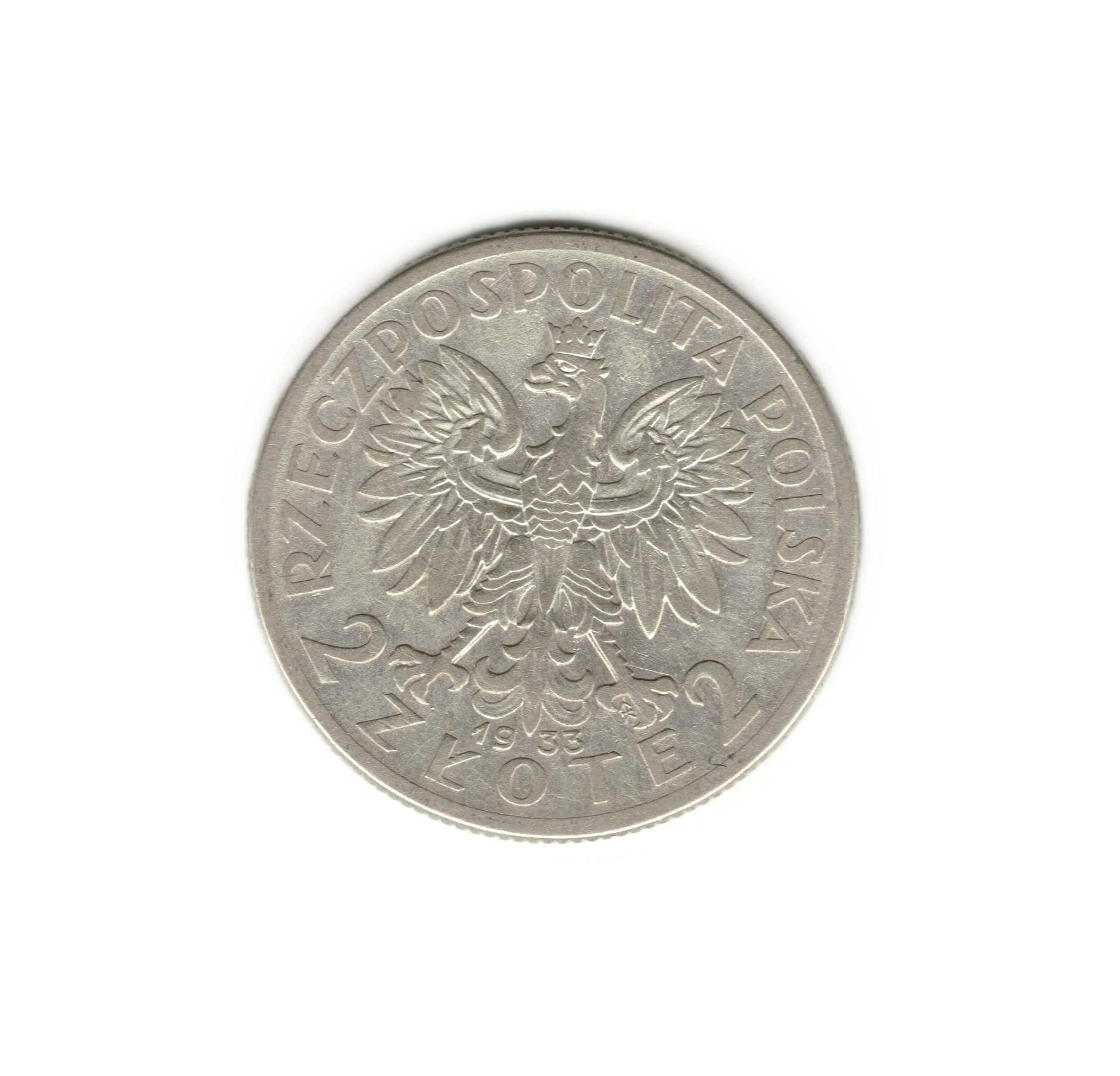 1933年 ポーランド 2ズウォテ - ヤドヴィガ女王 銀貨 - Etsy 日本