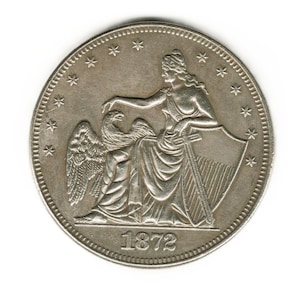 1872 Seated Liberty Shield & Eagle US Half Dollar - copy of coin