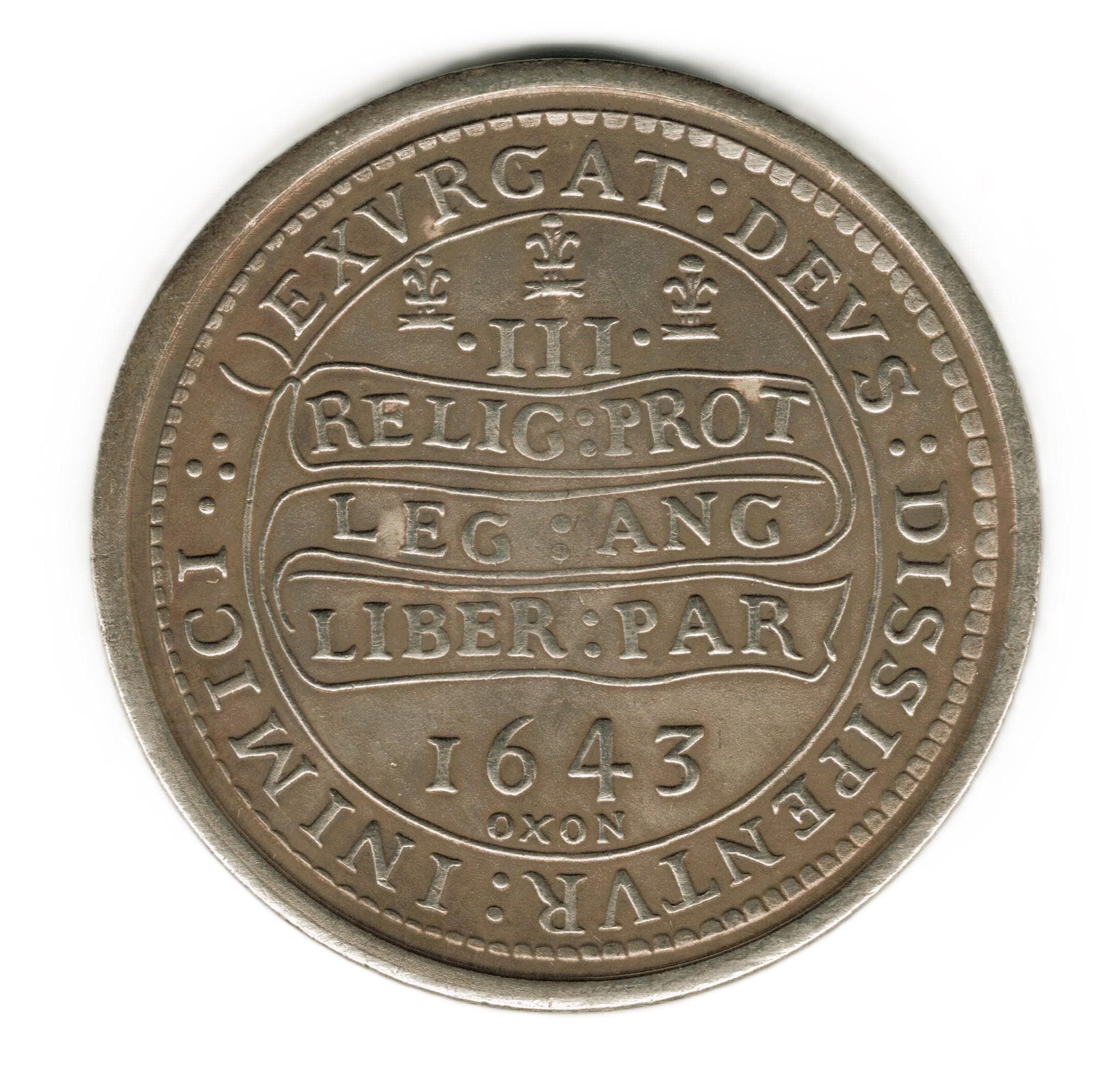 1643年 イングランド チャールズ1世 オックスフォード トリプルユニト - コインのコピー