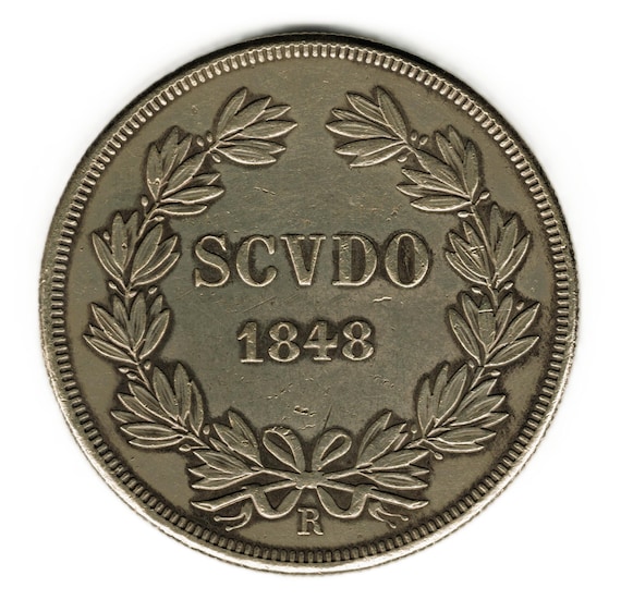 1848年 イタリア - 教皇領 - バチカン スクード - ピウス9世 - コイン