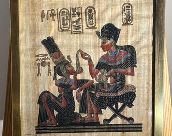 S.GHARIB によって描かれ署名された本物のエジプトのパピルス