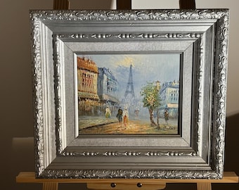 パリの街並みの油絵 オリジナルパリジャンアート ウクライナの