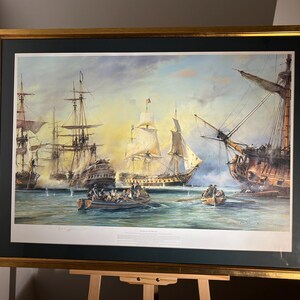 The Battle of the Nile – Signed Limited Edition Print by Robert Taylor (1982) – COA – Professionally Framed