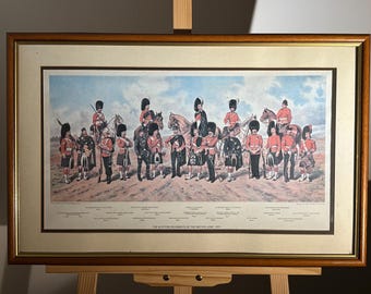 Impressão emoldurada dos Regimentos Escoceses: Arte Militar Vitoriana por R. Simkin