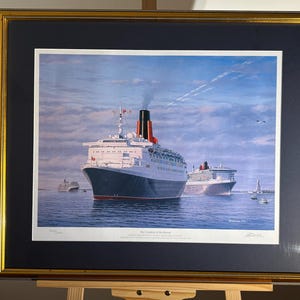 La grandezza delle regine – Stampa marittima Cunard in edizione limitata di Bauwens / QE2, QM2 e Queen Victoria