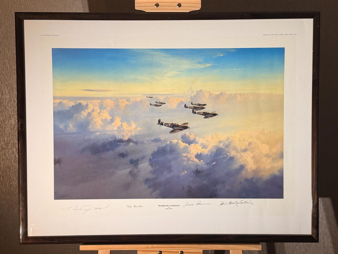 Robert Taylor Spitfire Print: Bader's Bus Company, Battle of Britain ...