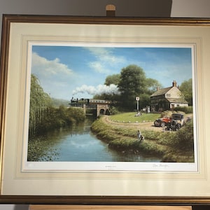 Don Breckon Signed Steam Train Print: Riverside Local, Framed Limited Edition