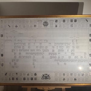 Framed Noble Family Tree: Clément de Saintignies Heraldic Chart