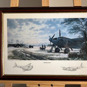 WWII De Havilland Mosquito Aviation Print - Keith Woodcock Framed Wall Art