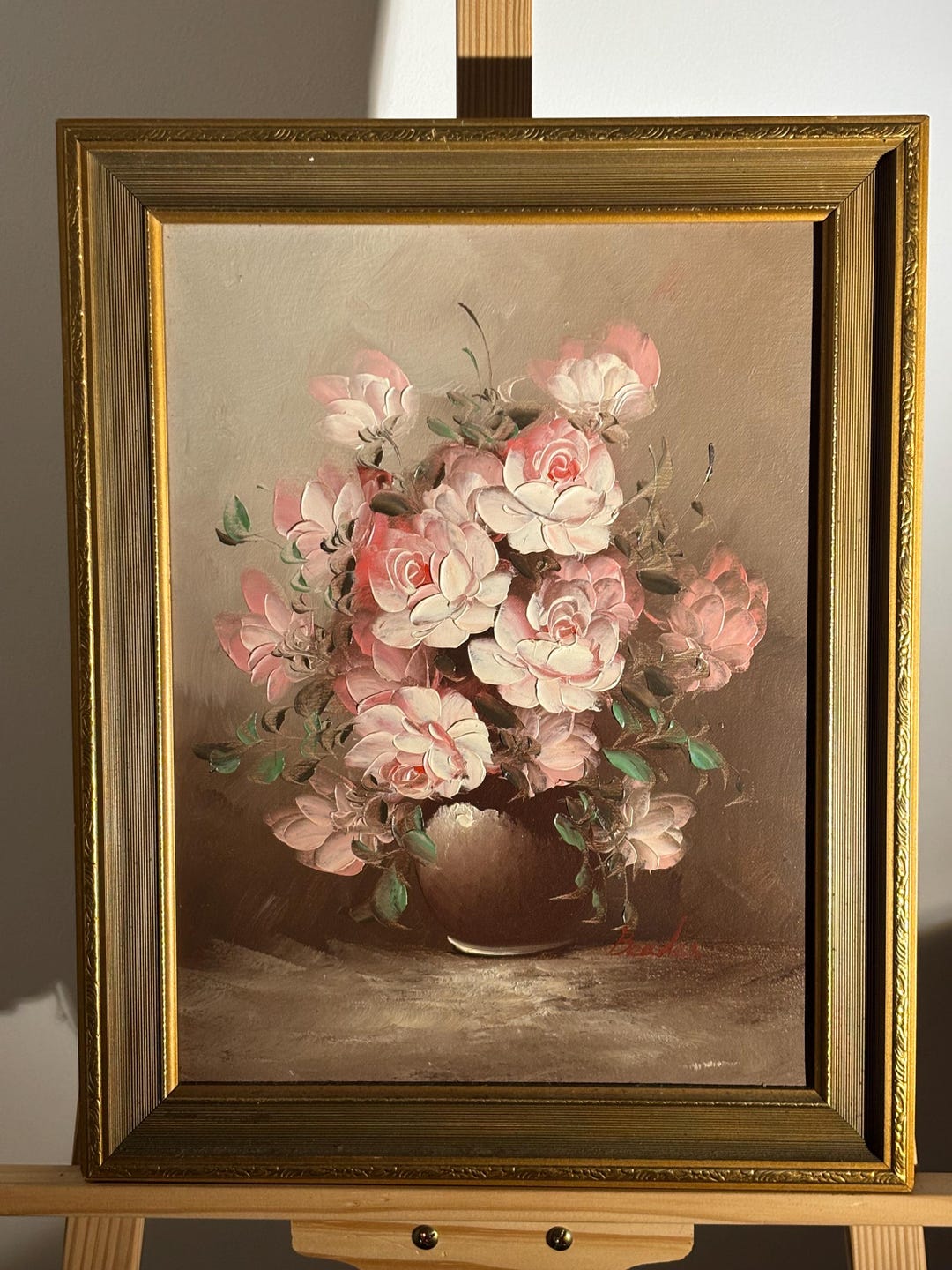 Original Floral Oil Painting on Canvas – Signed “beada” – Vintage ...