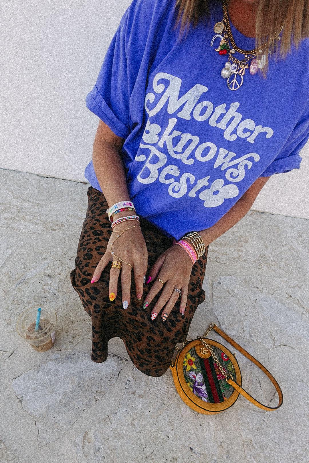 ETTA OG Mother Knows Best Graphic Tee Blue White