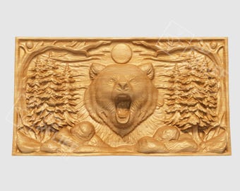 Bear Relief 3D Model STL File: CNC Router Carving (Digital Download)