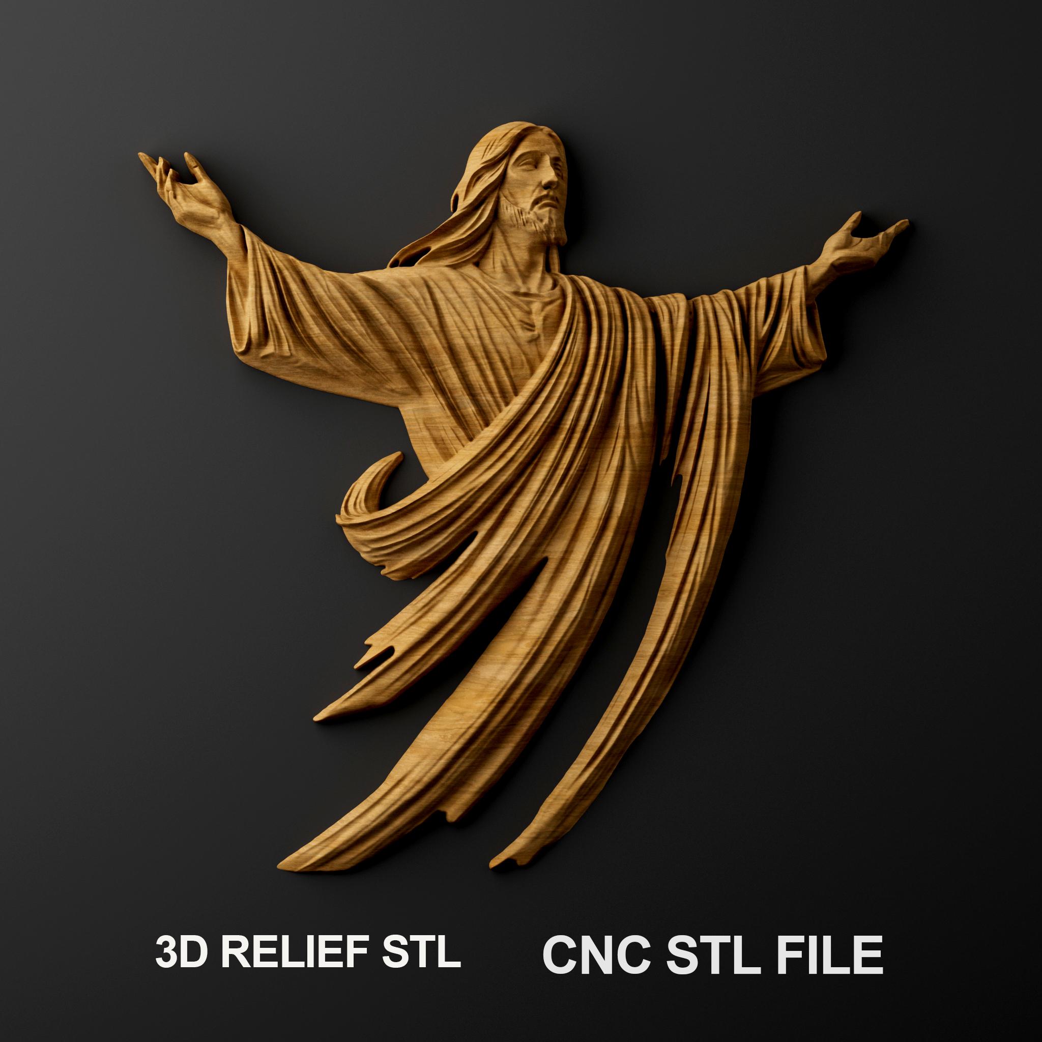 Risen Christ 3D Relief – CNC Wood Carving STL – Digital Download ...