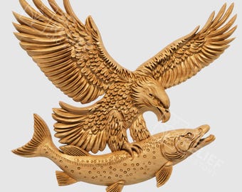 Eagle Relief STL – CNC 3D Wood Carving File, Flying Eagle Wall Art