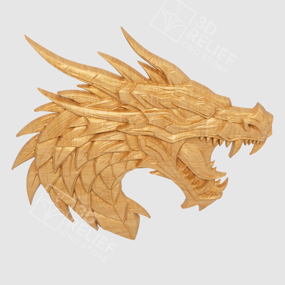 Dragon Head 3D STL Relief for CNC Router | Fantasy Wood Carving - Etsy