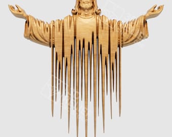 Jesus STL – Modern CNC Relief with Open Arms for Wood Carving