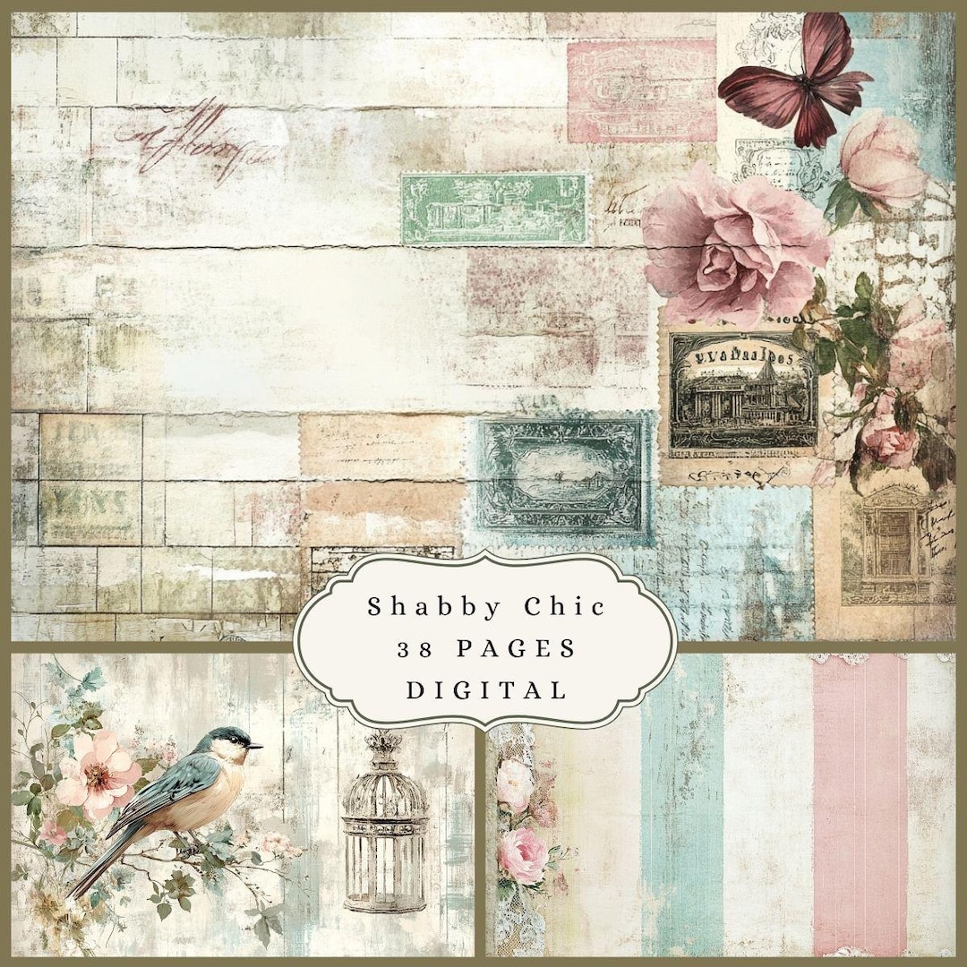 Shabby Chic Junk Journal Printable Paper, Vintage Antique Blush Pink ...