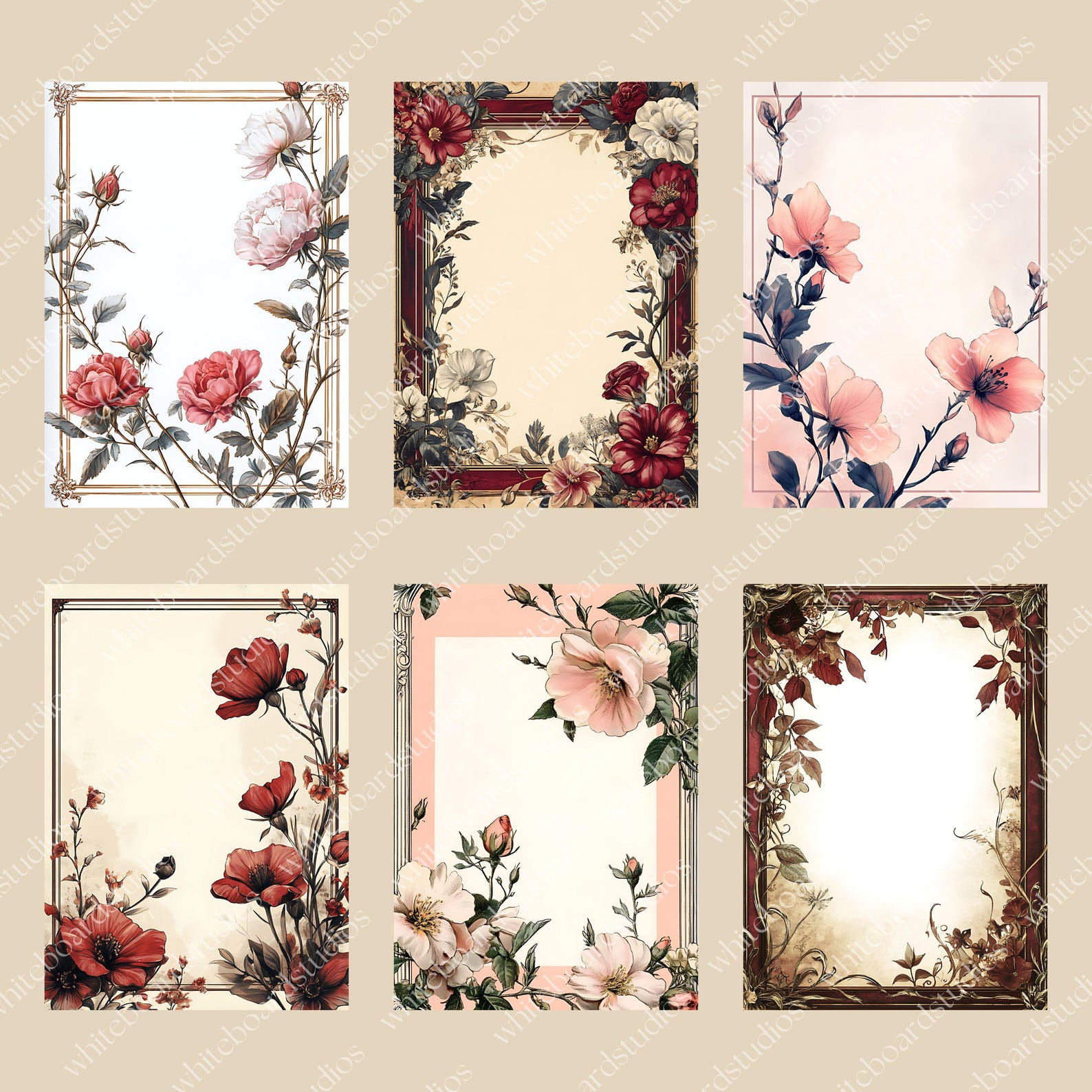 Watercolor Floral Backdrop, Digital Invitation Background, Wedding ...