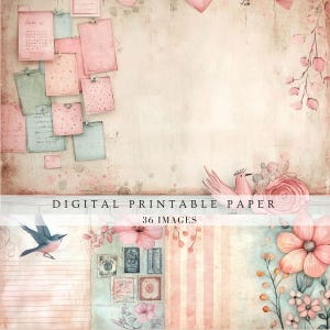 Carta da giornale fantasy rosa e menta, pagine di riempimento vintage in stile fiabesco, shabby chic, antica e rovinata, per stampe di farfalle da portico.