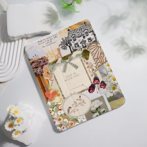 Étui pour iPad avec fleurs et cartes de voeux pour iPad 7/8/9, Air 5/6, iPad 9,7 pouces 10,2 pouces 10,9 pouces Pro 11 pouces 12,9 pouces, iPad Mini 4/5/6 livre et étui à rabat avec fente pour stylo
