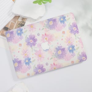 Purple Flower Hard MacBook Case for Air 15 14 13 11, MacBook Pro 16 15 14 13, Hard Protect Shell for Macbook Ret 15 13 12, Case 2021 2023