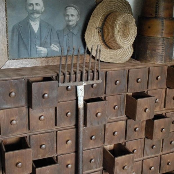 Primitive 64 Drawer Apothecary Cupboard