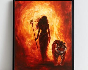 ドゥルガー、女神ドゥルガー、ドゥルガーアート、ドゥルガー絵画