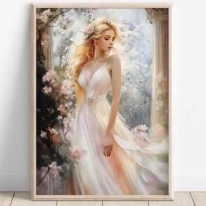 Aphrodite Wall Art, Greek Goddess of Beauty Print, Divine Feminine Decor, Ancient Greece-Inspired Painting, Greek Mythology Poster