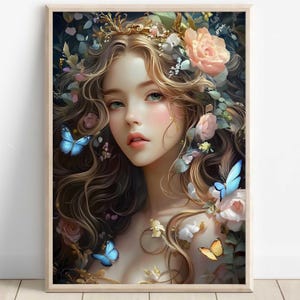 Aphrodite Wall Art, Greek Goddess of Beauty Print, Divine Feminine Decor, Ancient Greece-Inspired Painting, Greek Mythology Poster