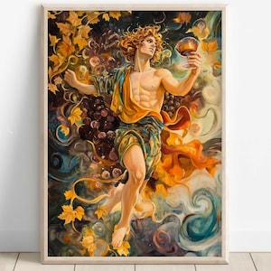 Dionysus Wall Art, God of wine, festivity, and theater, Greek gods poster, Greek god decor, Greek gods wall art, Greek god Dionysus Art