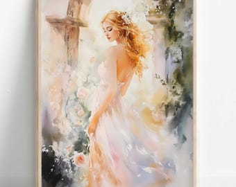 Aphrodite Wall Art, Greek Goddess of Beauty Print, Divine Feminine Decor, Ancient Greece-Inspired Painting, Greek Mythology Poster