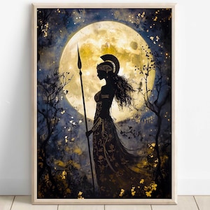Athena Wall Art, Goddess Athena Canvas, Greek Goddess of the War, Greek Mythology Poster, Ancient Greece Poster, Divine Feminine Decor