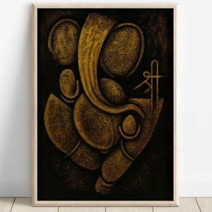 Ganesh Abstract Wall Art, Lord Ganesh, Ganesha, Hindu God Wall Art, Indian God, Poster Print, Canvas, Ganesh Digital Print