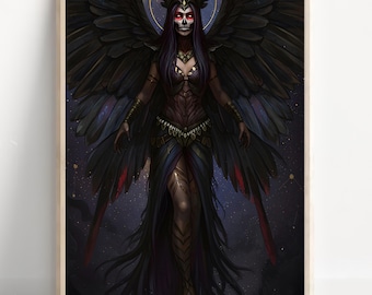 Aztec Wall Art, Itzpapalotl Art, Aztec Obsidian Butterfly Goddess, Aztec Mythology, Mexican Aztec Art, Goddess of Transformation and Death