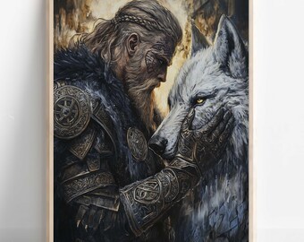 Tyr Wall Art, Norse Mythology Decor, Viking God Artwork, God of Justice Poster, Nordic Wall Art, Tyr with Sword and Runes, Norse Home Decor