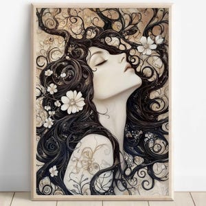 Gaia Wall Art, Greek Goddess of Earth, Nouveau Inspired Decor, Divine Feminine Mythology Print, Cult Gaia Feminine Energy, Greek Poster