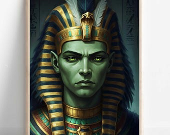 Egyptian God Osiris Print, Osiris Wall Art, Ancient Egyptian Mythology Decor, God of the Afterlife Artwork, Egyptian Art Print