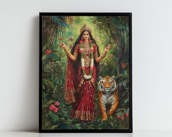 マンサ・デヴィ、マタ・マンサ、シヴァの娘、ヒンドゥー教の女神の壁画