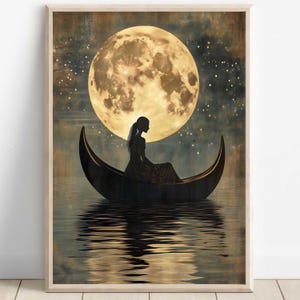 Galene Wall Art, Greek Goddess of Calm Waters, Art Nouveau, Mythology Print, Divine Feminine Home Decor, Feminine Energy Artwork