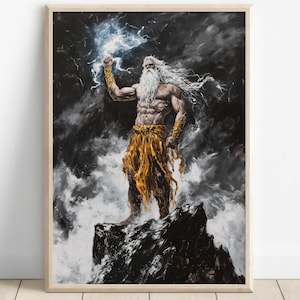 Zeus Wall Art, King of the gods, Greek gods poster, Greek god decor, Greek gods wall art, Greek mythology, Greek god Zeus art