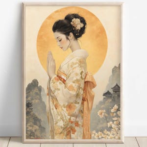 Amaterasu Print, Amaterasu Art, Amaterasu Goddess, Japanese Sun Goddess, Shinto Deity, Japanese Mythology, Japanese Artwork, Japanese Poster