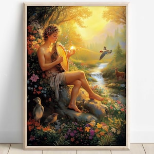 Hermes Wall Art, Messenger of the gods, commerce, thieves, Greek gods poster, Greek god decor, Greek gods wall art, Greek god Hermes art