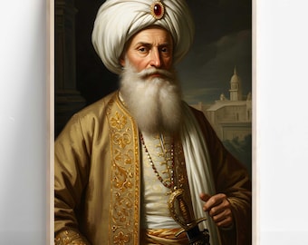 シーク教徒の戦士の肯定的なアートプリント：グル・ナナク、シン