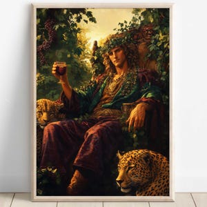 Dionysus Wall Art, God of wine, festivity, and theater, Greek gods poster, Greek god decor, Greek gods wall art, Greek god Dionysus Art