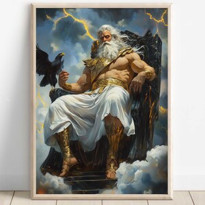 Zeus Wall Art, King of the gods, Greek gods poster, Greek god decor, Greek gods wall art, Greek mythology, Greek god Zeus art