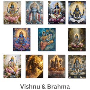 140 Hindu Gods Paintings Digital Pack Vol 1, Lakshmi, Saraswati, Krishna, Shiv, Kali, Hanuman, Ram, Vishnu, Durga, Brahma, Instant download image 8