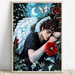 Hypnos Wall Art, God of Sleep, Greek gods poster, Greek god decor, Greek gods wall art, Greek mythology, Greek God Hypnos art