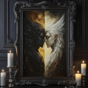 Thanatos and Hypnos Wall Art, God of peaceful death, Greek gods poster, Greek god decor, Greek gods wall art, Greek god Thanatos art