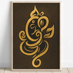 Ganesh Abstract Wall Art, Lord Ganesh, Ganesha, Hindu God Wall Art, Indian God, Poster Print, Canvas, Ganesh Digital Print