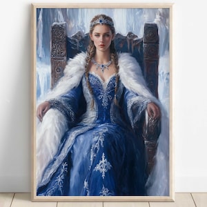 Skadi Wall Art, Norse Mythology Decor, Viking Goddess, Goddess of Winter, Nordic Wall Art, Skadi with Bow and Mountains, Norse Home Decor